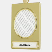 写真カスタマイズまたはアートワークに名前を追加 ゴールドプレートバナーオーナメント (左)