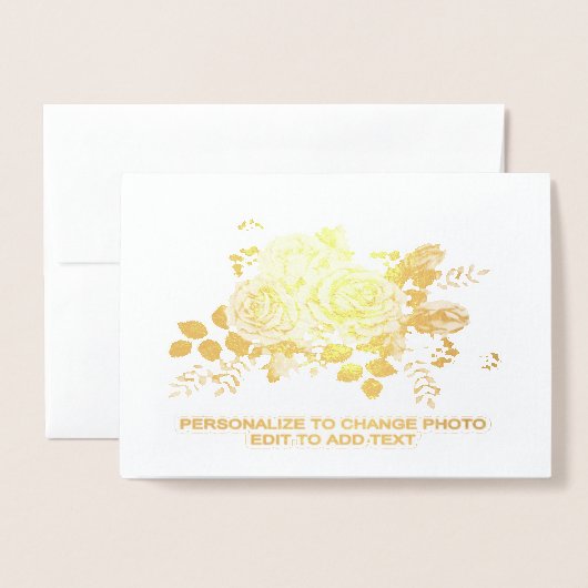 写真カスタマイズまたはアートワークに名前を追加 箔カード (封筒付き正面)