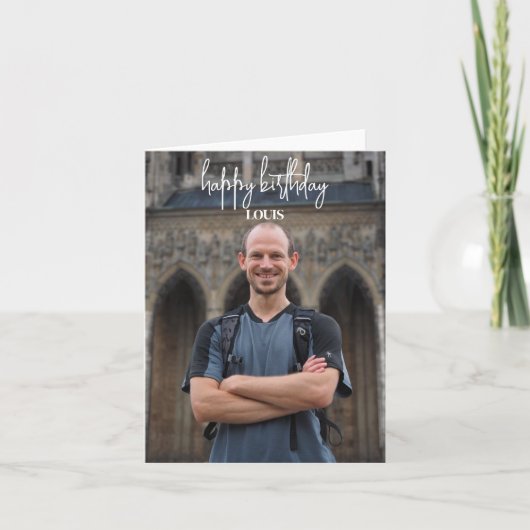 写真カスタマイズハッピーバースデーカード サンキューカード (正面)