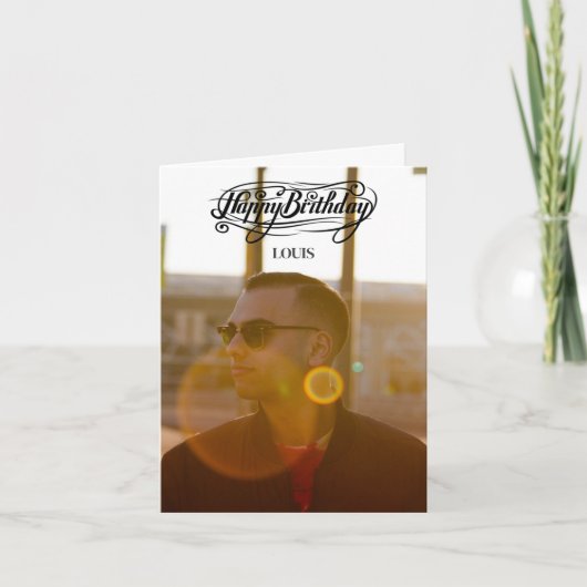 写真カスタマイズハッピーバースデーカード サンキューカード (正面)