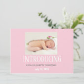 写真カスタマイズベビーの発表 案内状 (スタンド正面)