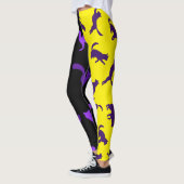 写真カスタマイズペット猫柄パープルブラック レギンス (左)