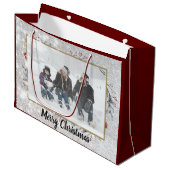 写真カスタマイズメリークリスマスリース ラージペーパーバッグ (正面アングル)