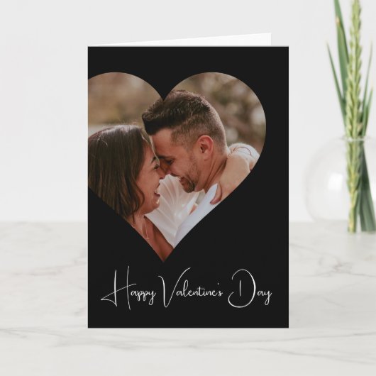 写真カスタマイズモダンScript Valentine's day カード (正面)