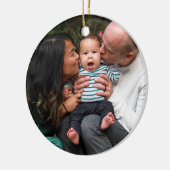 写真カスタマイズ両面ファミパーソナライズされたリ セラミックオーナメント (左)