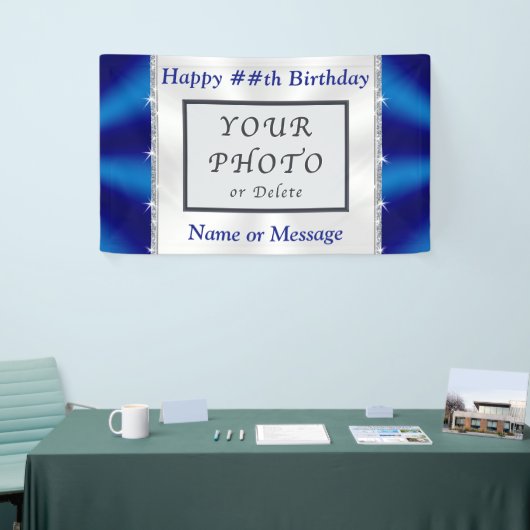 写真カスタマイズ付き誕生日バナー 横断幕 (トレードショー)