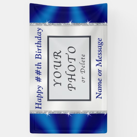 写真カスタマイズ付き誕生日バナー 横断幕 (縦)