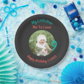 写真カスタマイズ付き誕生日名 ペーパープレート (パーティー)