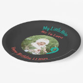 写真カスタマイズ付き誕生日名 ペーパープレート (アングル)