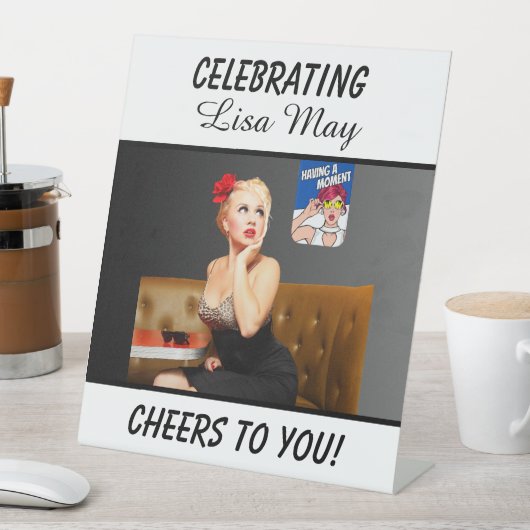 写真カスタマイズ白誕生日パーティー台座のサイン 台座サイン (インサイチュ)