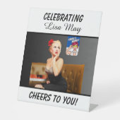 写真カスタマイズ白誕生日パーティー台座のサイン 台座サイン (正面)