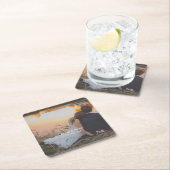 写真カスタマイズ結婚の婚約パーティ スクエアペーパーコースター (インサイチュ)