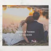 写真カスタマイズ結婚の婚約パーティ スパークリングワインラベル (シングルラベル)
