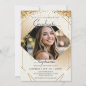 写真カスタマイズ誕生日卒業きらめく期 招待状 (正面)