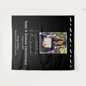 写真カスタマイズ、キャップ、卒業証書の背景 タペストリー (正面(横))