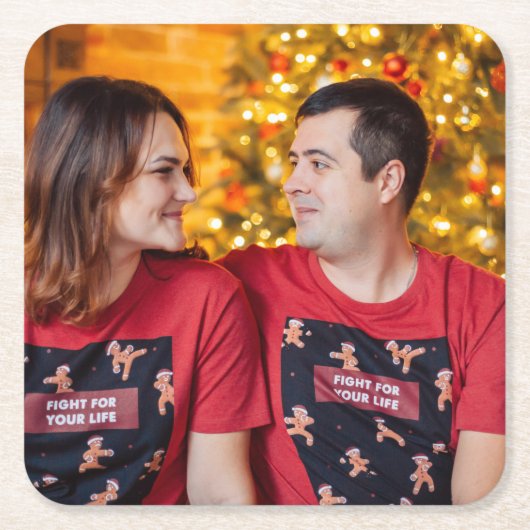 写真カスタマイズ スクエアペーパーコースター (正面)