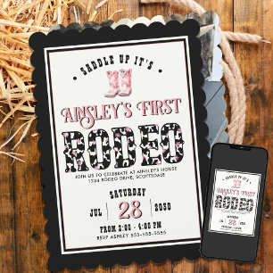 写真カスタマイズFirst Rodeo Girls第1誕生日 招待状