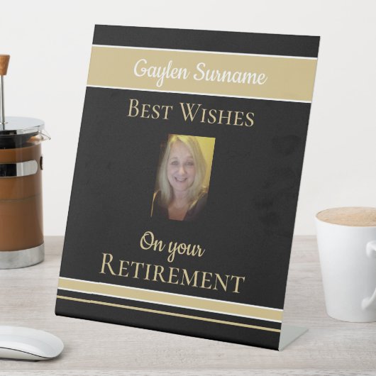 写真カスタムおめでとう退職台座標識 台座サイン (インサイチュ)