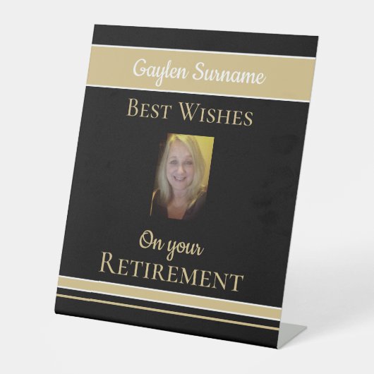 写真カスタムおめでとう退職台座標識 台座サイン (正面)
