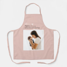 写真カスタムとハート付き母のデイエプロン