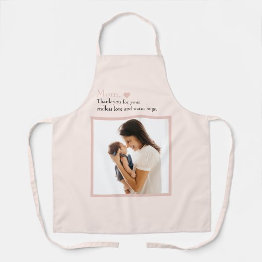 写真カスタムとハート付き母のデイエプロン エプロン (正面)