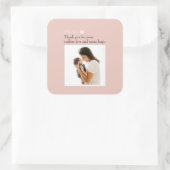 写真カスタムとハート付き母のデイエプロン スクエアシール (バッグ)