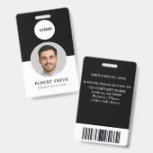 写真カスタムとバーコード付き従業員IDバッジ バッジ (Front & Back)