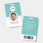 写真カスタムとバーコード付き従業員IDバッジ バッジ (正面＆裏面)