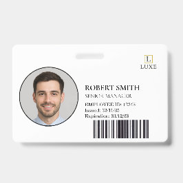 写真カスタムとバーコード付き従業員IDバッジ バッジ
