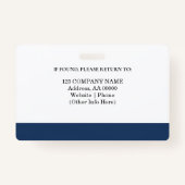 写真カスタムとバーコード付き従業員IDバッジ バッジ (裏面)