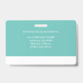 写真カスタムとバーコード付き従業員IDバッジ バッジ (Back)