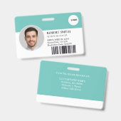 写真カスタムとバーコード付き従業員IDバッジ バッジ (Front & Back)