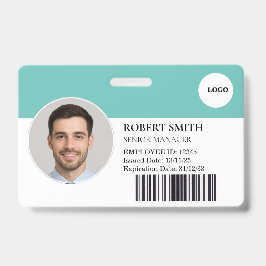 写真カスタムとバーコード付き従業員IDバッジ バッジ