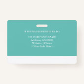 写真カスタムとバーコード付き従業員IDバッジ バッジ (裏面)