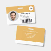 写真カスタムとバーコード付き従業員IDバッジ バッジ (正面＆裏面)