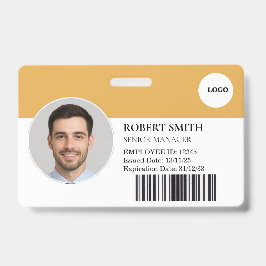 写真カスタムとバーコード付き従業員IDバッジ バッジ