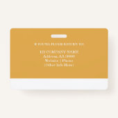 写真カスタムとバーコード付き従業員IDバッジ バッジ (裏面)