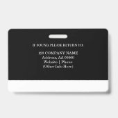 写真カスタムとバーコード付き従業員IDバッジ バッジ (裏面)