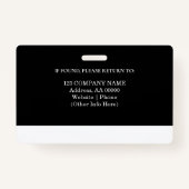 写真カスタムとバーコード付き従業員IDバッジ バッジ (裏面)