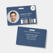 写真カスタムとバーコード付き従業員IDバッジ バッジ (Front & Back)