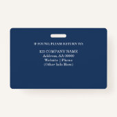 写真カスタムとバーコード付き従業員IDバッジ バッジ (裏面)