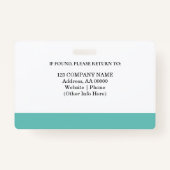 写真カスタムとバーコード付き従業員IDバッジ バッジ (裏面)