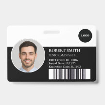 写真カスタムとバーコード付き従業員IDバッジ