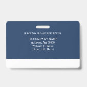 写真カスタムとバーコード付き従業員IDバッジ バッジ (裏面)