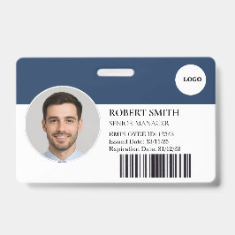 写真カスタムとバーコード付き従業員IDバッジ バッジ