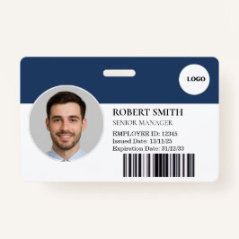 写真カスタムとバーコード付き従業員IDバッジ バッジ