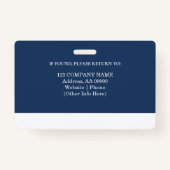 写真カスタムとバーコード付き従業員IDバッジ バッジ (裏面)