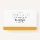 写真カスタムとバーコード付き従業員IDバッジ バッジ (裏面)