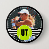 写真カスタムとプレーヤーのイニシャル/文字ボタンのピン 缶バッジ (正面)