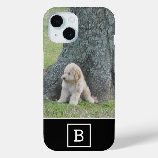 写真カスタムとモノグラムイニシャルブラックの追加 Case-Mate iPhoneケース (裏面)